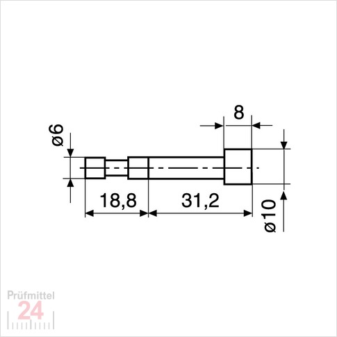 Mahr Z10/31,2  - Zylindermesseinsatz ø 10 mm  
Träger 817 h5 
4429227 - ø 6 mm 