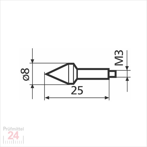 Mahr MKe 8  - Kegelmesseinsatz  
Halter Gk/8 
3015920 - M3 