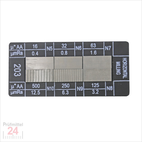 Oberflächen-Vergleichsplatten 6tlg
für Vergleichsprüfung der Oberflächenbeschaffenheit
Horizontal fräsen
Ra 0,4 - 12,5