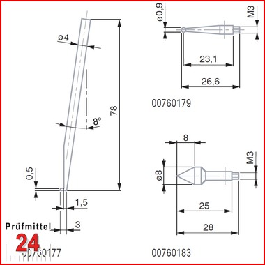 Satz Messeinsätze für TESA-µHITE