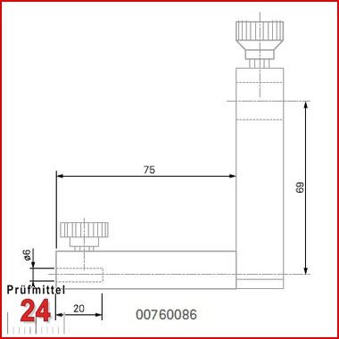 Messeinsatzhalter Ø 6 mm - 00760086
Für Messtiefen bis 110 mm