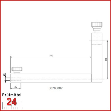 Messeinsatzhalter Ø 6 mm - 00760087
Für Messtiefen bis 185 mm