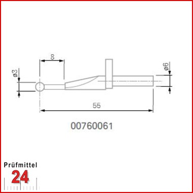 Messeinsatz mit Tastkugel Ø 3 mm - 00760061
Hartmetallkugel