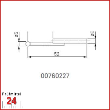 Messeinsatz mit Tastkugel Ø 5 mm - 00760227
Taststab und Messkugel aus Hartmetall