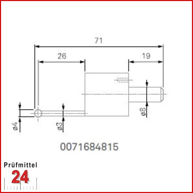 Messeinsatz mit Tastkugel Ø 4 mm - 0071684815
Hartmetallkugel