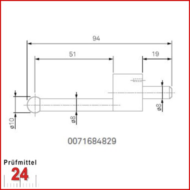 Messeinsatz mit Tastkugel Ø 10 mm - 0071684829
Hartmetallkugel