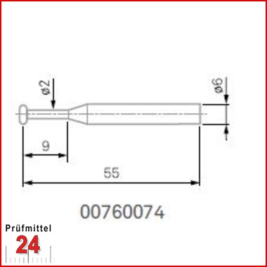 Messeinsatz mit Scheibe Ø 4,5 mm - 00760074
Halter Ø 6 mm, Hartmetallscheibe