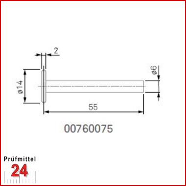 Messeinsatz mit Scheibe Ø 14 mm - 00760075
Halter Ø 6 mm, Hartmetallscheibe