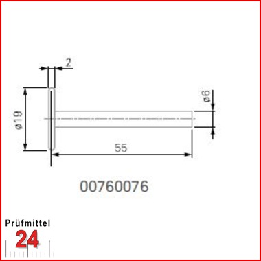 Messeinsatz mit Scheibe Ø 19 mm - 00760076
Halter Ø 6 mm, Hartmetallscheibe