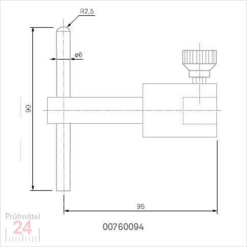 Messeinsatz mit Taststab - 00760094
gehärteter Stahl