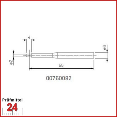 Zylindrischer Messeinsatz Ø 2 mm - 00760082
Halter Ø 6 mm, Hartmetallmessflächen