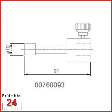 Zylindrischer Messeinsatz Ø 10 mm - 00760093
Schaft aus gehärtetem Stahl, Hartmetallmessflächen