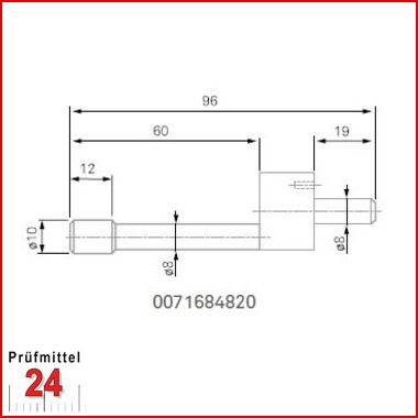 Zylindrischer Messeinsatz Ø 10 mm - 0071684820
Halter Ø 8 mm, Stahl