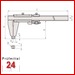 Mitutoyo Serie 160 mit Messschneiden  300 mm
Werkstattmessschieber 160-127
Schnabel: 75 mm, mit Feineinstellung