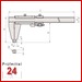 Mitutoyo Serie 160 mit Messschneiden  2000 mm
Werkstattmessschieber 160-113
Schnabel: 180 mm, mit Feineinstellung
