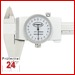 STEINLE 1206 Messschieber mit Rundskala 150 mm
Uhrenmessschieber, Uhren Messschieber
mit Feststellschraube, Ablesung: 0,02 mm