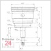 Käfer Messuhr 0 - 0.4 mm SI-45 R
Ablesung: 0,01 mm Sicherheitsmessuhr / rückwärtiger Messbolzen
Zffernblatt: 40 mm Zeigerumdrehung: 