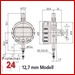 Mitutoyo ABSOLUTE Digimatic Messuhr 12,7 mm   543-400B
Serie 543 IP42, Ablesung: 0,01 mm
"B" flacher Abschlussdeckel