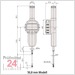 Mitutoyo ABSOLUTE Digimatic Messuhr 50,8 mm   543-490B
Serie 543 IP42, Ablesung: 0,001/0,01 mm
"B" flacher Abschlussdeckel