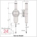 Mitutoyo ABSOLUTE Digimatic Messuhr 50,8 mm   543-494B
Serie 543 IP42, Ablesung: 0,01 mm
"B" flacher Abschlussdeckel