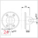 Rückwand mit zentrierter Öse für TESA - MERCER - COMPAC - DIGICO Ø 40 mm
01460008