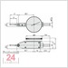 Mitutoyo Serie 513 Fühlhebelmessgerät 0,5 / 0,01 mm 
Messeinsatz: 18,7 mm / Außenring: 40 mm
513-424-10E / Bezifferung: 0-25-0 / Bauform: horizontal