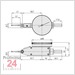 Mitutoyo Serie 513 Fühlhebelmessgerät 0,2 / 0,002 mm 
Messeinsatz: 18,7 mm / Außenring: 40 mm
513-405-10E / Bezifferung: 0-100-0 / Bauform: horizontal