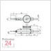 Mitutoyo Serie 513 Fühlhebelmessgerät 0,2 / 0,002 mm 
Messeinsatz: 18,7 mm / Außenring: 30 mm
513-465-10E / Bezifferung: 0-100-0 / Bauform: horizontal