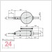 Mitutoyo Serie 513 Fühlhebelmessgerät 0,6 / 0,002 mm 
Messeinsatz: 18,7 mm / Außenring: 40 mm
513-425-10E / Bezifferung: 0-100-0 / Bauform: horizontal