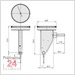 Mitutoyo Serie 513 Fühlhebelmessgerät 0,8 / 0,01 mm 
Messeinsatz: 20,9 mm / Außenring: 40 mm
513-454-10E / Bezifferung: 0-40-0 / Bauform: vertikal