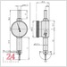 Mitutoyo Serie 513 Fühlhebelmessgerät 1 / 0,01 mm kleine Bauweise
Messeinsatz: 44,5 mm / Außenring: 29,2 mm
513-515-10H / Bezifferung: 0-50-0 / Bauform: horizontal