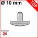 Messeinsatz für Messuhr Ø 10 mm Typ: 103
Stahl rostfrei  573/12
Radius R=15 mm