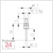 Messeinsatz für Messuhr Ø 1,5 mm Typ: 105
Hartmetall  573/14 H
