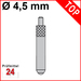 Messeinsatz für Messuhr Ø 4,5 mm Typ: 109
Stahl rostfrei  573/17
Länge: 26 mm