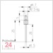 Messeinsatz für Messuhr Ø 1,5 mm Typ: 105L
Stahl rostfrei  573/14-L20
Stiftlänge: 20 mm