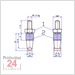 Messeinsatz für Messuhr Zylinder Ø 3,0 mm Typ: 115
Hartmetallbestückt  573/24 HE
horiz. Zylinder, Einstellmutter