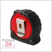 BMI Taschenbandmaß 472 twoComp, Länge 8 m, mm-Teilung 
Bandbreite: 25 mm, weiß lackiertes Band , Gehäuse rot
Massband 472841