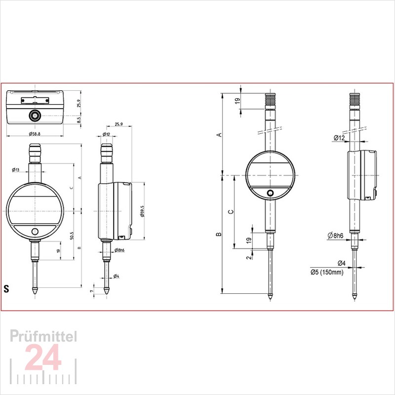 STEINLE 3243 Digitale Messuhr – 25 Mm Messbereich, 0,01 Mm Ablesung, Präzise, Für Werkstatt Und Qualitätskontrolle