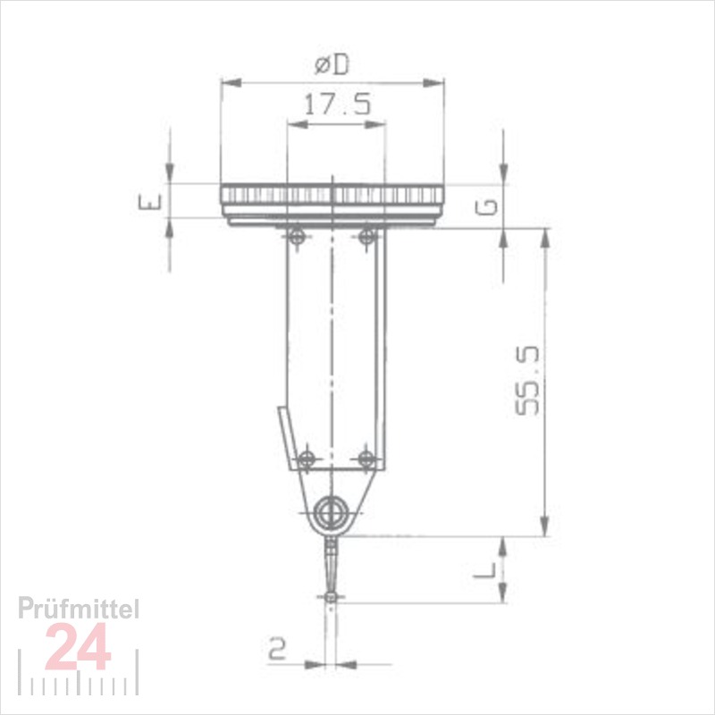 KÄFER Fühlhebelmessgerät K33 0,5 Mm – DIN2270, Rechtwinklige Ablesung, 0,01 Mm, Mit HM-Kugel M1,6