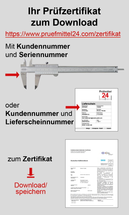 Prüfzertifkat Download Anleitung