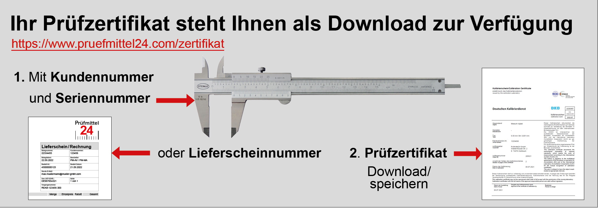 Prüfzertifkat Download Anleitung